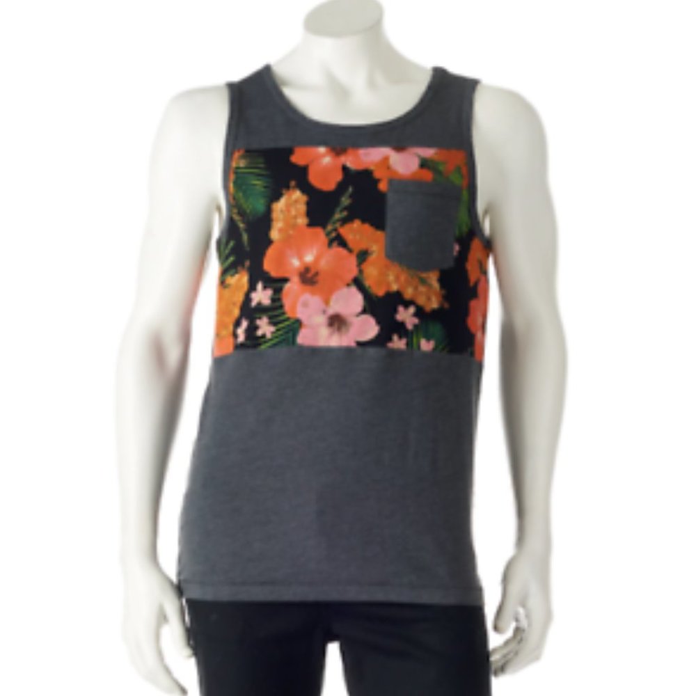 Tony Hawk Floral Tank Top - Men's, Size: L, Gray